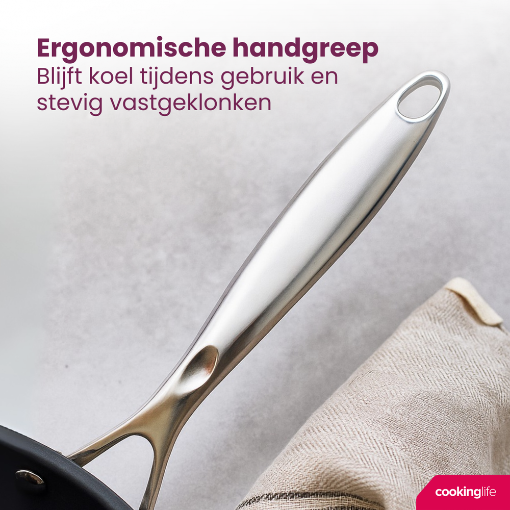 Cookinglife Bratpfanne Revolt Ø 24 cm – geeignet für alle Wärmequellen – keramische Antihaftbeschichtung