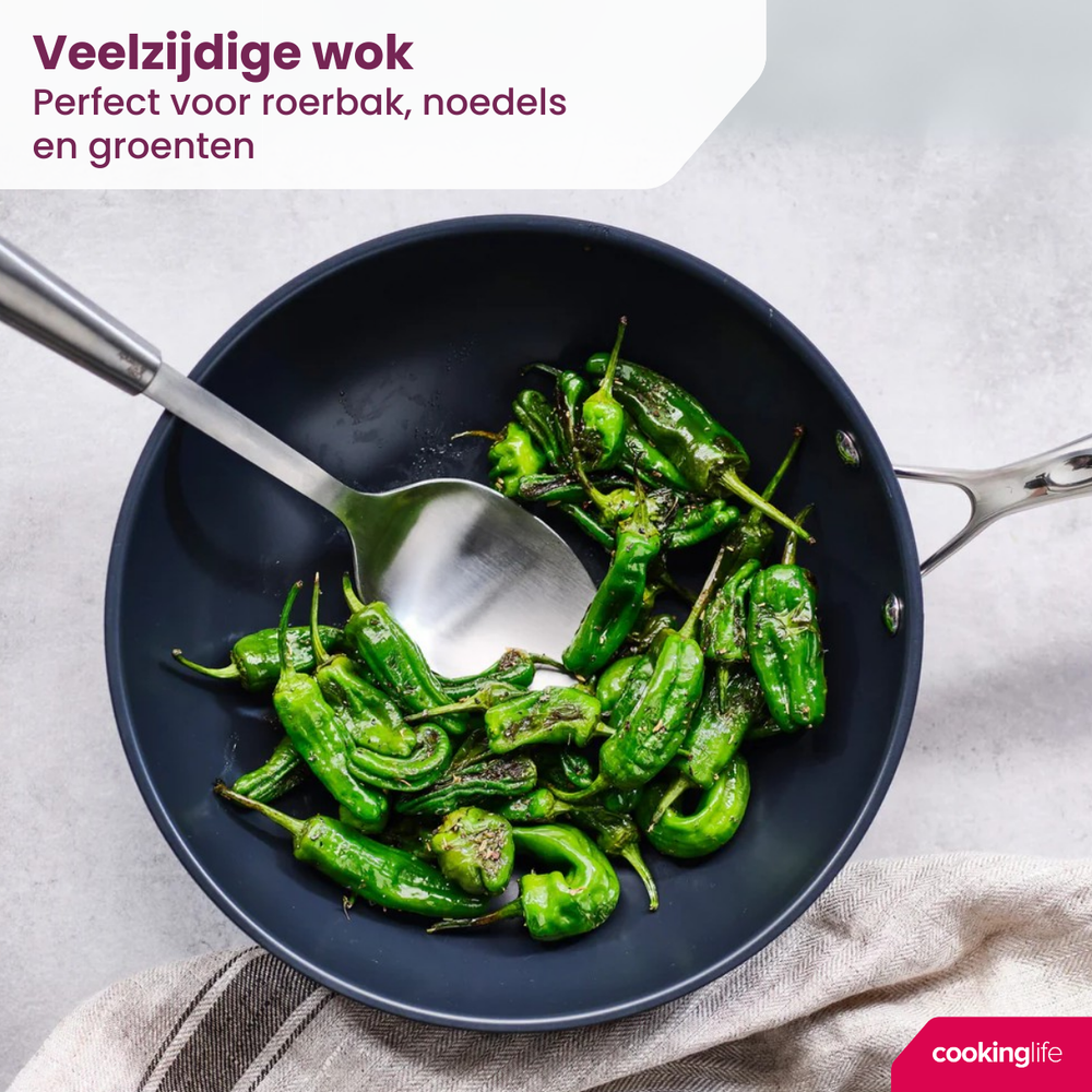 Cookinglife Wokpfanne Revolt Ø 28 cm – keramische Antihaftbeschichtung – geeignet für alle Wärmequellen