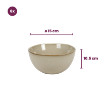Cookinglife Geschirrset Sabi Beige 18-teilig / 6 Personen - 6 Speiseteller, 6 Frühstücksteller und 6 Schalen