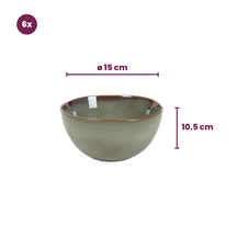Cookinglife Geschirrset Sabi Grün 18-teilig / 6 Personen - 6 Speiseteller, 6 Frühstücksteller und 6 Schalen