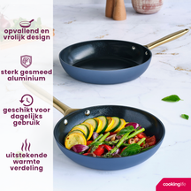 Cookinglife Bratpfannenset Style Blau Ø 24 und 28 cm – geeignet für alle Wärmequellen – keramische Antihaftbeschichtung
