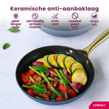 Cookinglife Bratpfannenset Style Blau Ø 24 und 28 cm – geeignet für alle Wärmequellen – keramische Antihaftbeschichtung