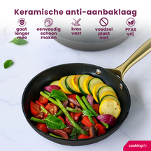 Cookinglife Bratpfannenset Style Schwarz Ø 24 und 28 cm – geeignet für alle Wärmequellen – keramische Antihaftbeschichtung