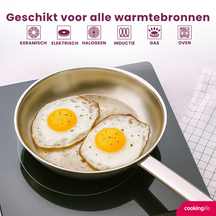 Cookinglife Bratpfannenset Superior Triply Edelstahl 3-teilig - ø 20, 24 & 28 cm - geeignet für alle Wärmequellen - ohne Antihaftbeschichtung