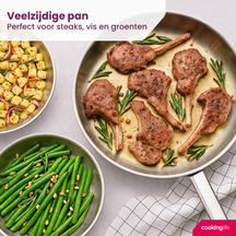 Cookinglife Bratpfannenset Superior Triply Edelstahl 3-teilig - ø 20, 24 & 28 cm - geeignet für alle Wärmequellen - ohne Antihaftbeschichtung