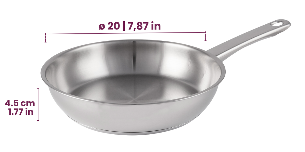 Cookinglife Bratpfannenset Superior Triply Edelstahl 3-teilig - ø 20, 24 & 28 cm - geeignet für alle Wärmequellen - ohne Antihaftbeschichtung