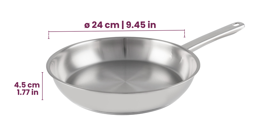 Cookinglife Bratpfannenset Superior Triply Edelstahl 3-teilig - ø 20, 24 & 28 cm - geeignet für alle Wärmequellen - ohne Antihaftbeschichtung