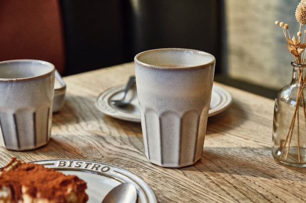 Cosy & Trendy Latte Macchiato Becher Bistro Vintage White 450 ml - 6 Stück