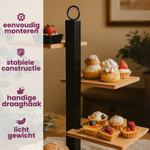 Cookinglife Etagere 4-lagig / Servierständer + Schälchen - Schwarzes Metall