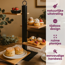 Cookinglife Etagere 4-lagig / Servierständer + Schälchen - Schwarzes Metall
