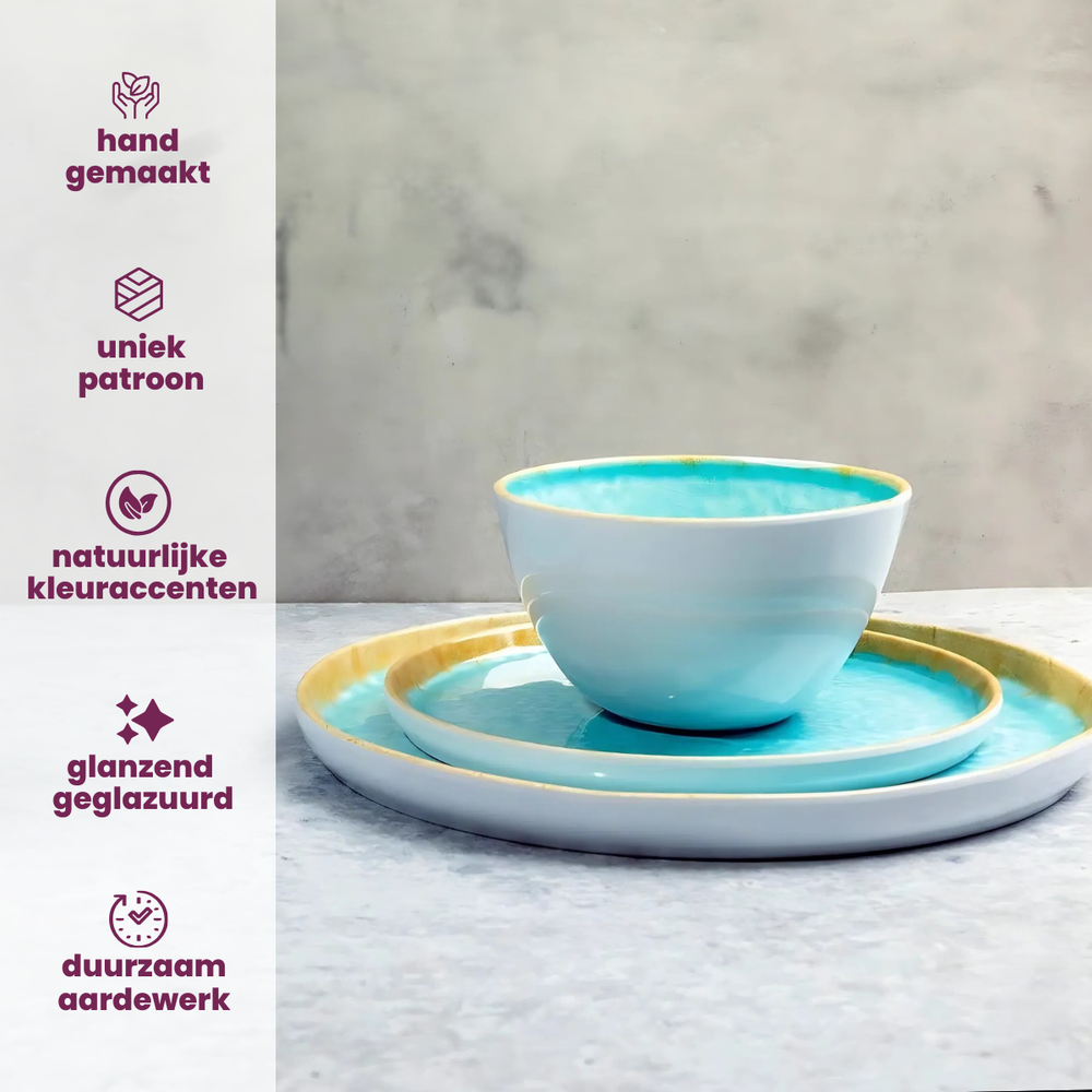 Cosy & Trendy Frühstücksteller / Dessertteller - Laguna Azzurro ø 22 cm - 4 Stück