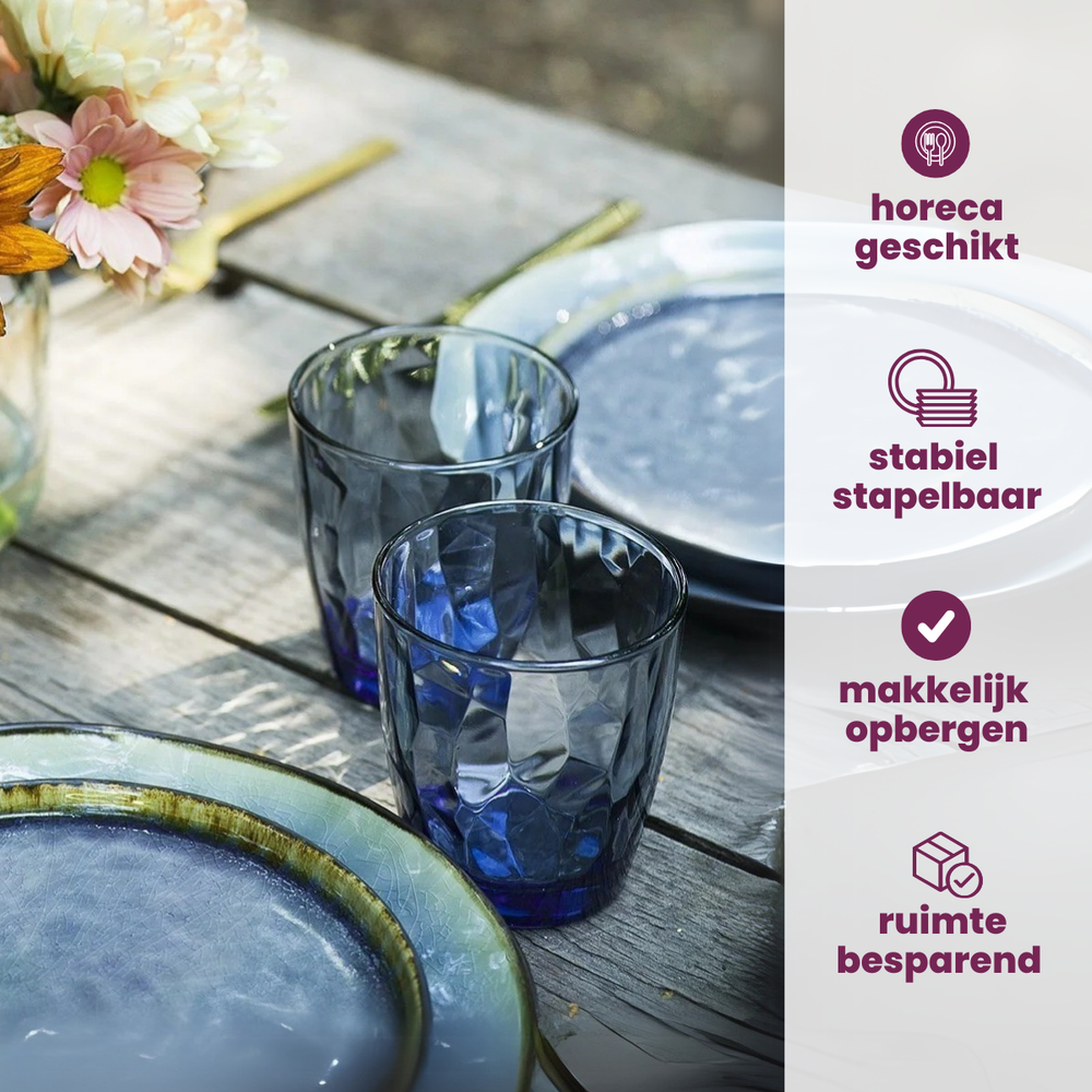 Cosy & Trendy Speiseteller Laguna Blau Grau ø 27 cm - 4 Stück