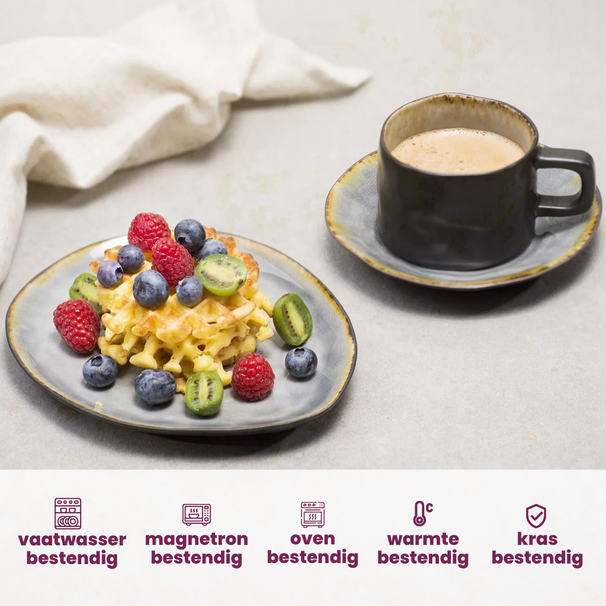 Cosy & Trendy Becher - Laguna Blau Grau - 450 ml - 4 Stück