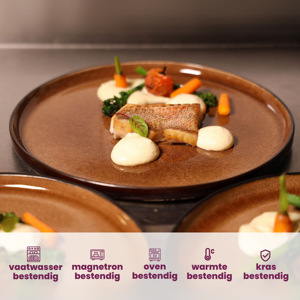 Cosy & Trendy Geschirrset Quintana Amber 18-teilig / 6 Personen - 6 Speiseteller, 6 Suppenteller und 6 Frühstücksteller