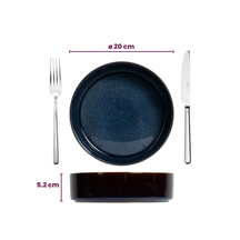 Cosy & Trendy Tiefe Teller / Pastateller - Quintana Blau ø 20 cm / H 5,2 cm - 4 Stück
