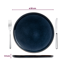Cosy & Trendy Geschirrset Quintana Blue 18-teilig / 6 Personen - 6 Speiseteller, 6 Suppenteller und 6 Frühstücksteller