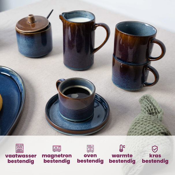 Cosy & Trendy Kaffeetassen / Senseokaffeetassen - Quintana Blau - 220 ml - 4 Stück