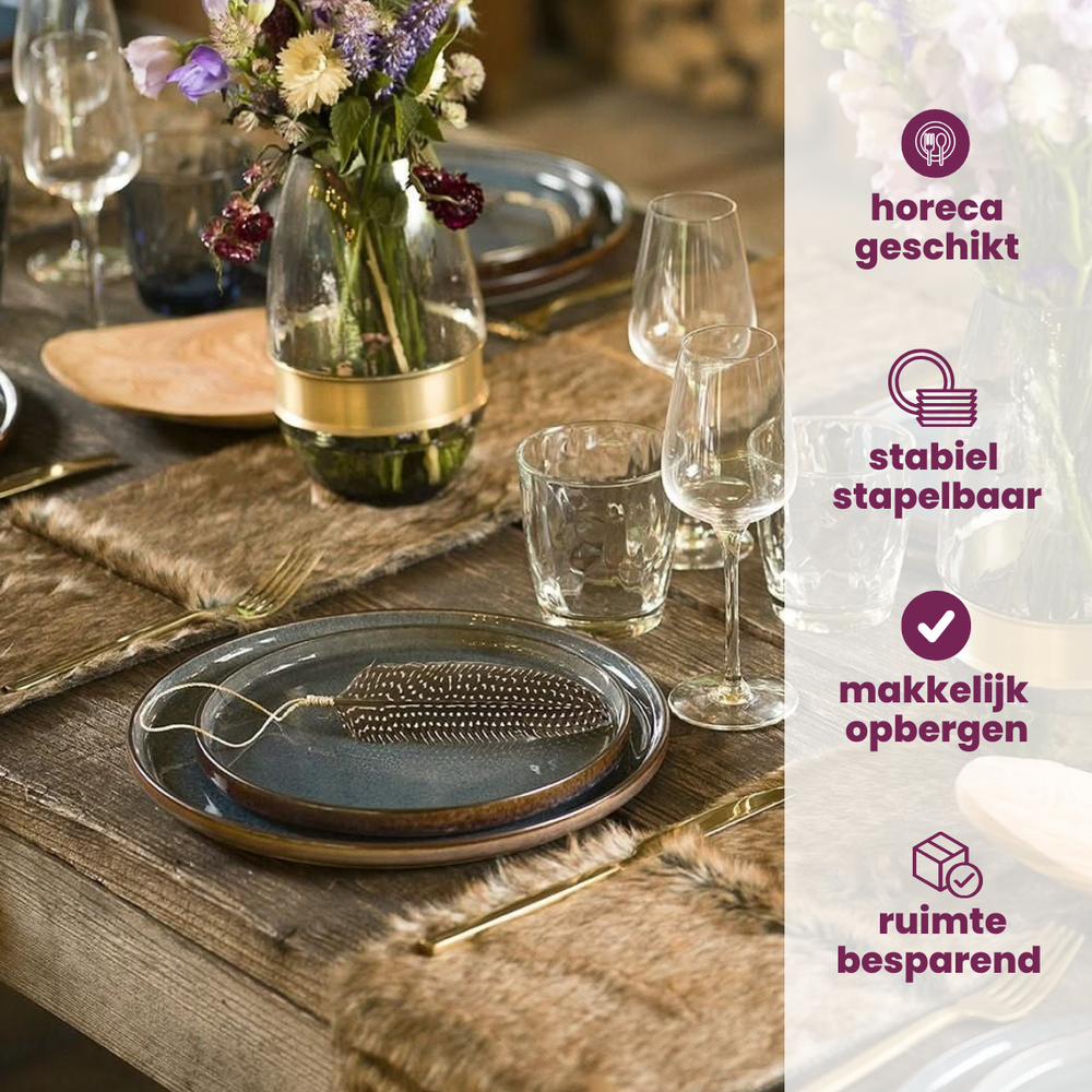Cosy & Trendy Frühstücksteller / Dessertteller - Quintana Blue ø 22 cm - 4 Stück