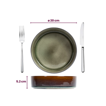 Cosy & Trendy Geschirrset Quintana Green 18-teilig / 6 Personen - 6 Speiseteller, 6 Suppenteller und 6 Frühstücksteller