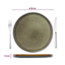 Cosy & Trendy Geschirrset Quintana Green 18-teilig / 6 Personen - 6 Speiseteller, 6 Suppenteller und 6 Frühstücksteller