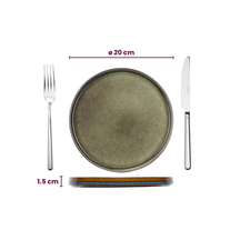 Cosy & Trendy Geschirrset Quintana Green 18-teilig / 6 Personen - 6 Speiseteller, 6 Suppenteller und 6 Frühstücksteller