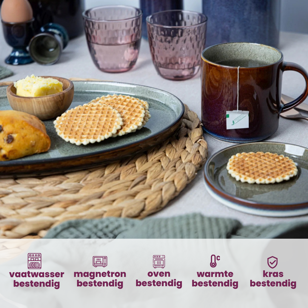 Cosy & Trendy Frühstücksteller / Dessertteller - Quintana Green ø 22 cm - 4 Stück