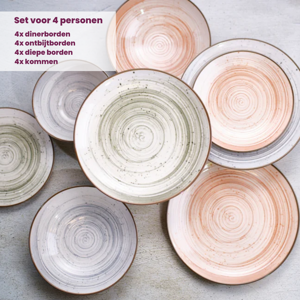 Cosy & Trendy Geschirrset Sintra Terracotta 16-teilig / 4 Personen