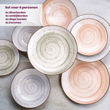 Cosy & Trendy Geschirrset Sintra Terracotta 16-teilig / 4 Personen