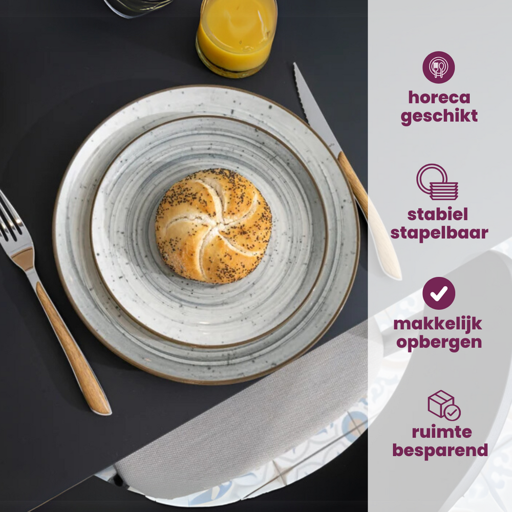Cosy & Trendy Geschirrset Sintra Dusty Blue 16-teilig / 4 Personen