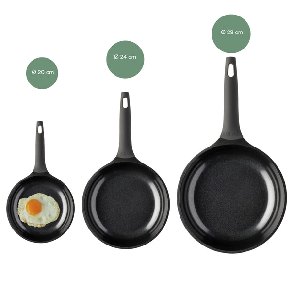 Sola Bratpfannenset Ceramic Deluxe 3-teilig - ø 20, 24 und 28 cm - keramische Antihaftbeschichtung