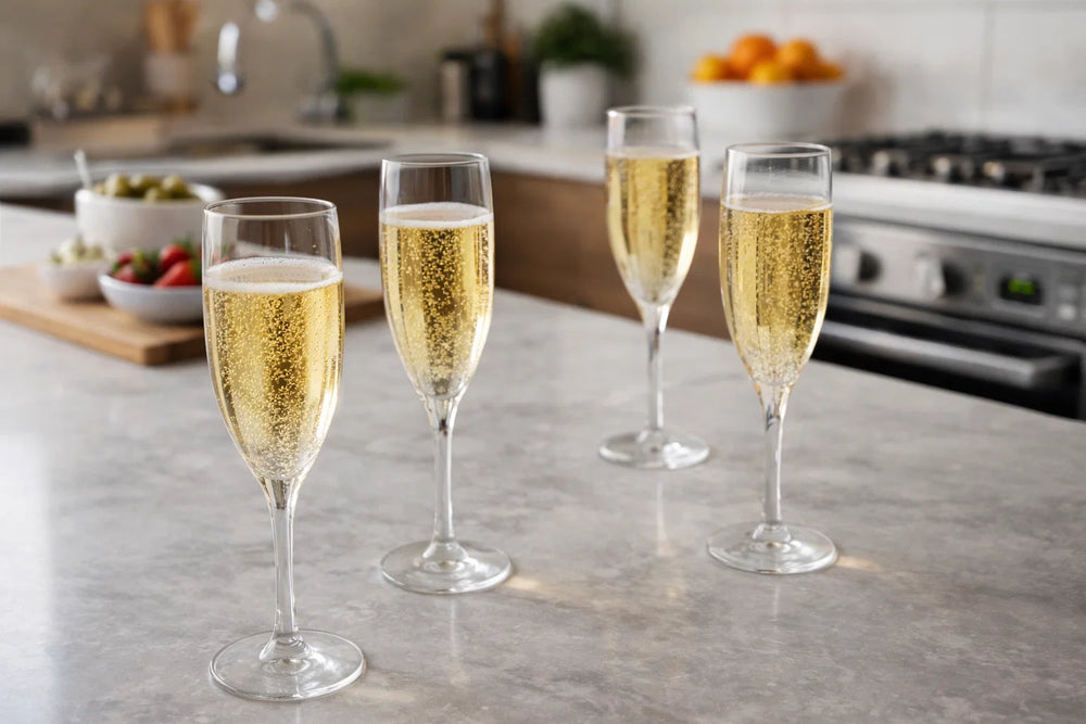 Cookinglife Champagnergläser aus Kunststoff – CampVibe – Outdoor – Unzerbrechlich – 165 ml – 4er-Set