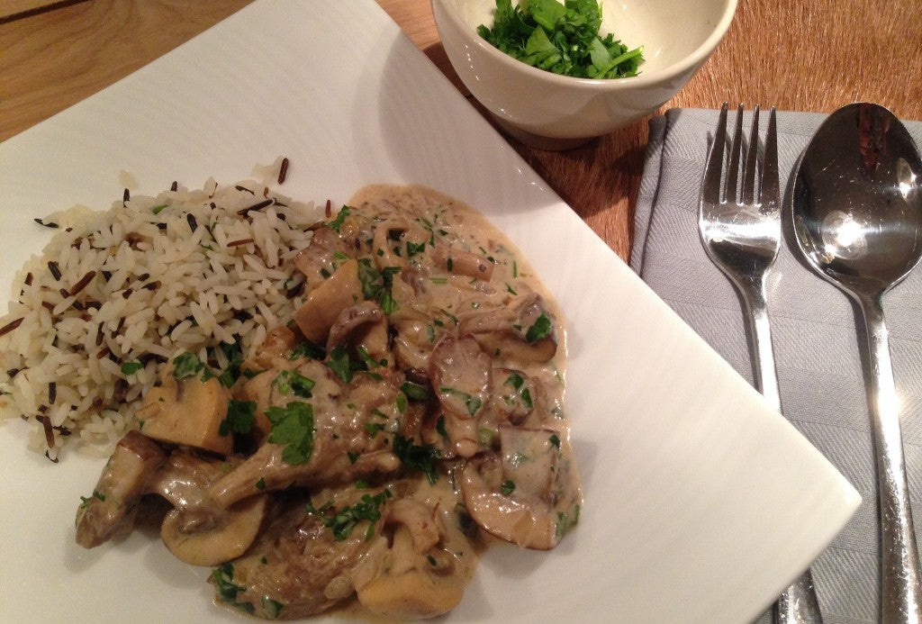 Ein cremiger vegetarischer Klassiker mit Champignons und Wildreis