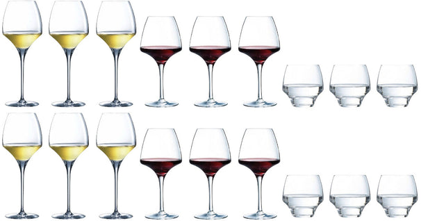 Chef & Sommelier Weinglas-Set Open Up (Rotweingläser & Weißweingläser & Wassergläser) – 18-teiliges Set – 6 Rotweingläser, 6 Weißweingläser und 6 Wassergläser