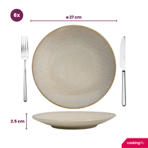 Cookinglife Geschirrset - Coastal Lines - Ocean Beige - 18-teilig / 6 Personen