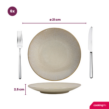 Cookinglife Geschirrset - Coastal Lines - Ocean Beige - 18-teilig / 6 Personen