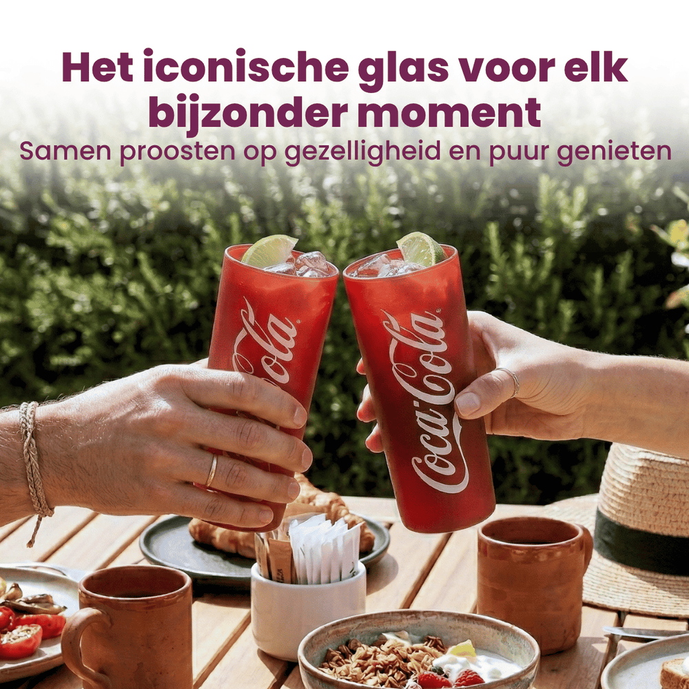 Coca Cola Gläser - Longdrinkgläser - Erfrischungsgetränkgläser - Rot 270 ml - 6 Stück