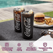 Coca Cola Gläser - Longdrinkgläser - Erfrischungsgetränkgläser - Schwarz 270 ml - 6 Stück