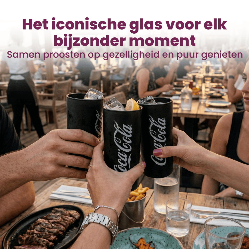 Coca Cola Gläser - Longdrinkgläser - Erfrischungsgetränkgläser - Schwarz 270 ml - 6 Stück