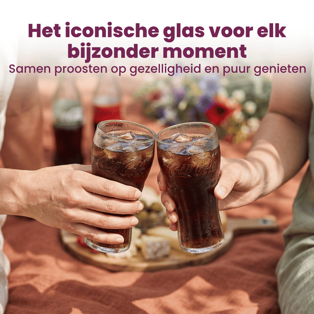 Coca Cola Gläser - Longdrinkgläser - Erfrischungsgetränkgläser - Transparent 370 ml - 4 Stück
