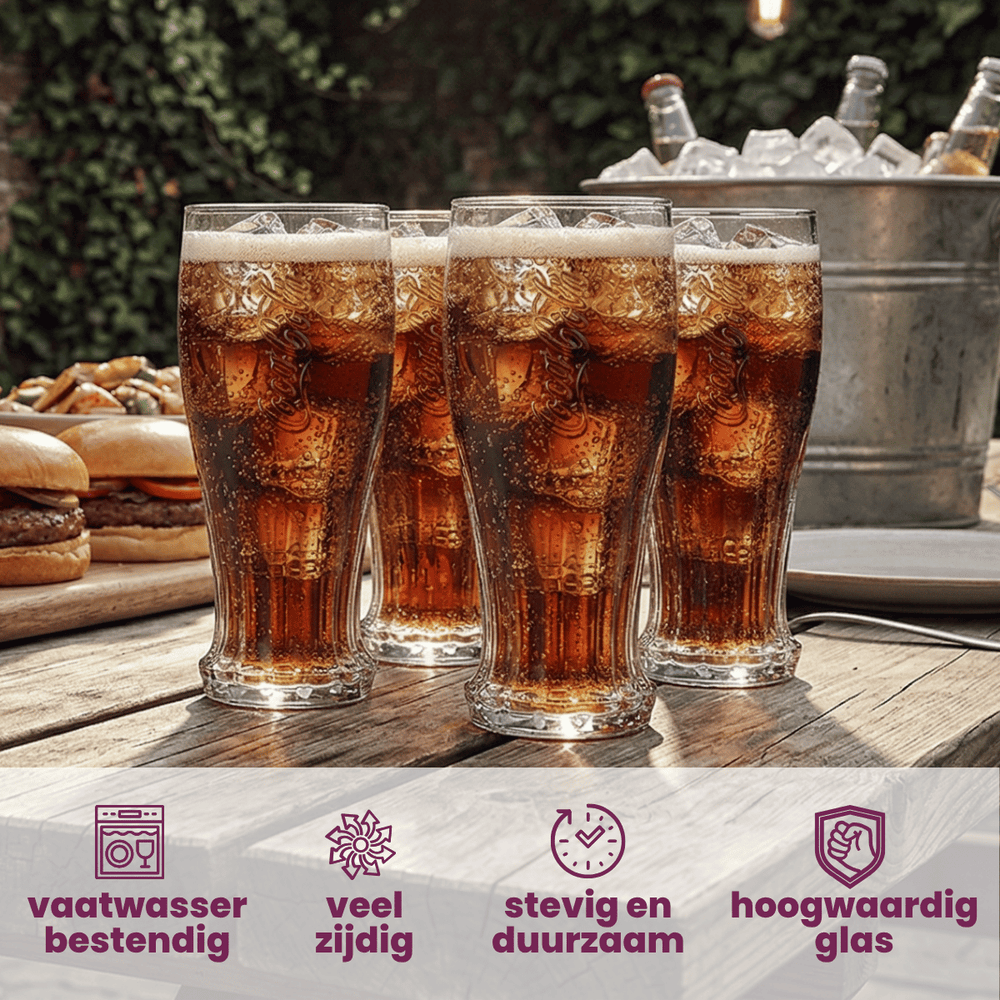 Coca-Cola-Gläser – Longdrinkgläser – Softdrinkgläser – Crown Cap – 350 ml – 4 Stück