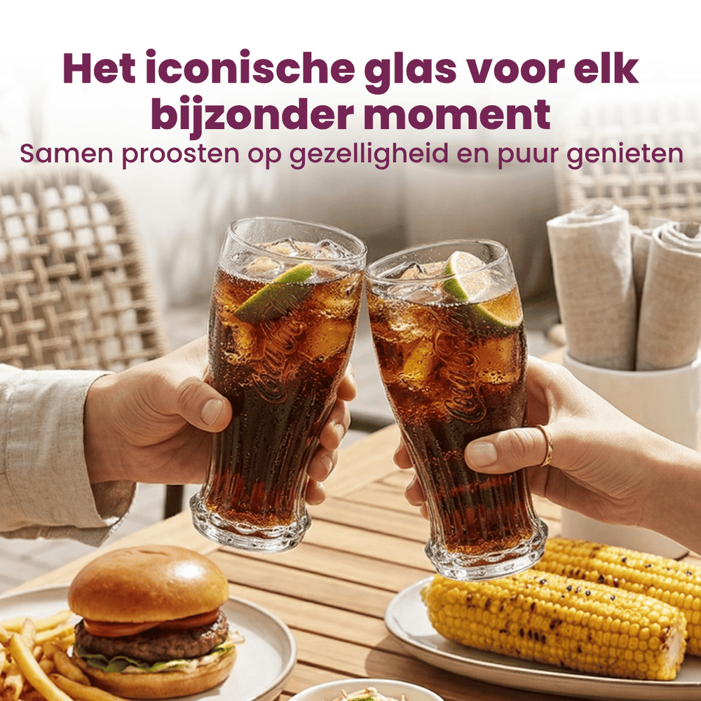 Coca-Cola-Gläser – Longdrinkgläser – Softdrinkgläser – Crown Cap – 350 ml – 4 Stück