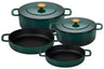 Combekk Pannenset Gietijzer Holly Green 4-delig hoofdafbeelding
