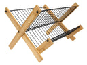 Cookinglife Abtropfgestell Zusammenklappbar - Schwarzes Metall & Bambus