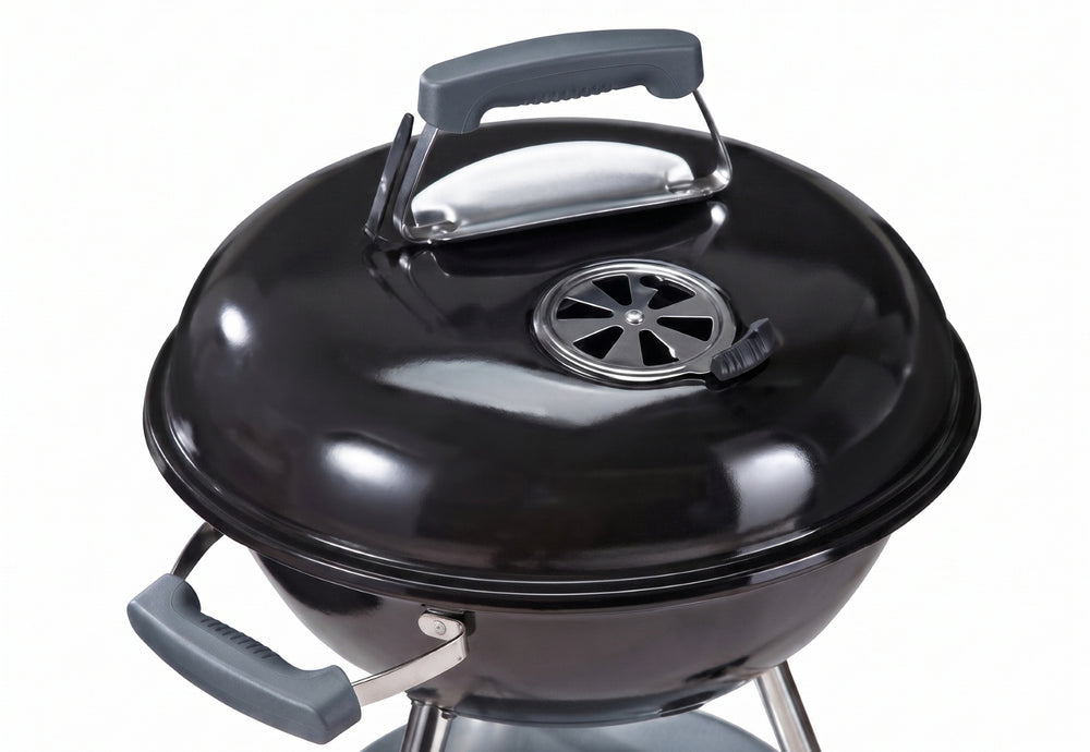 Cookinglife Kugelgrill mit Rädern Fire & Flavour - Holzkohle - 45 cm - Schwarz