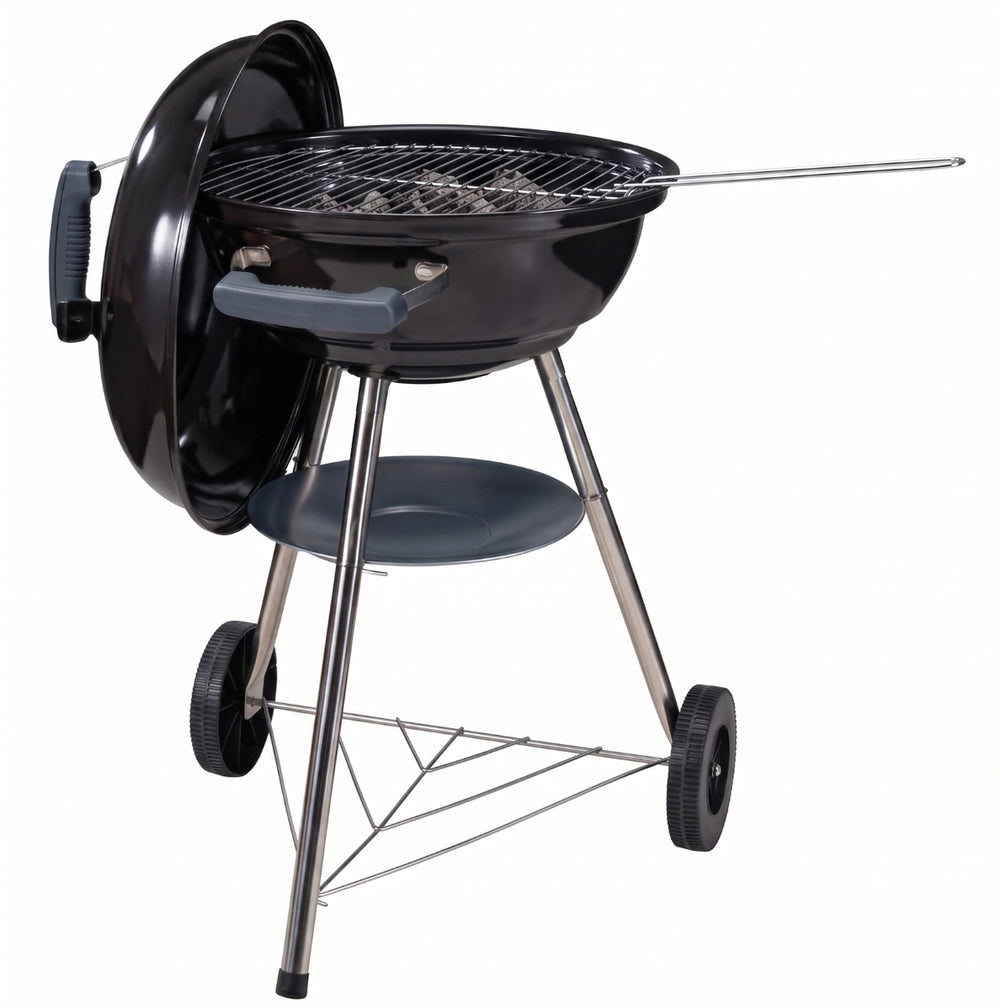 Cookinglife Kugelgrill mit Rädern Fire & Flavour - Holzkohle - 45 cm - Schwarz