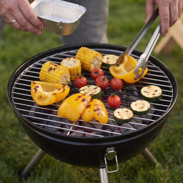 Cookinglife Kugelgrill mit Füßen Fire & Flavour - Holzkohle - 39 cm - Kompakt - Schwarz