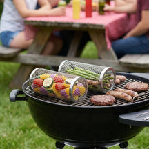 Cookinglife BBQ Rollende Grillmand RVS Ø 9 x 20 cm - Set von 2 Stück