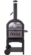 Cookinglife Holzkohle BBQ Pizzaofen Fire & Flavour - 156 cm Hoch - Inklusive Pizzastein & Grillroste - Schwarz