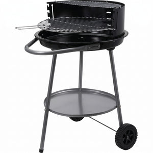 Cookinglife Halboffene BBQ mit Rädern Fire & Flavour - Holzkohle - 51 cm - Schwarz