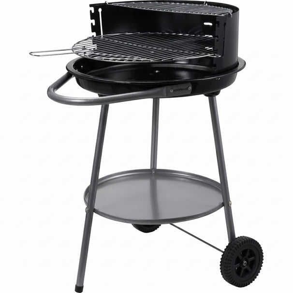 Cookinglife Halboffene BBQ mit Rädern Fire & Flavour - Holzkohle - 51 cm - Schwarz